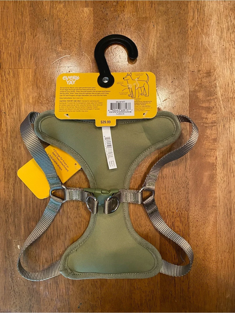 everyYAY Olive Green Step-In Dog Harness - Small NWT